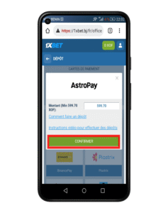 Cliquez sur confirmer